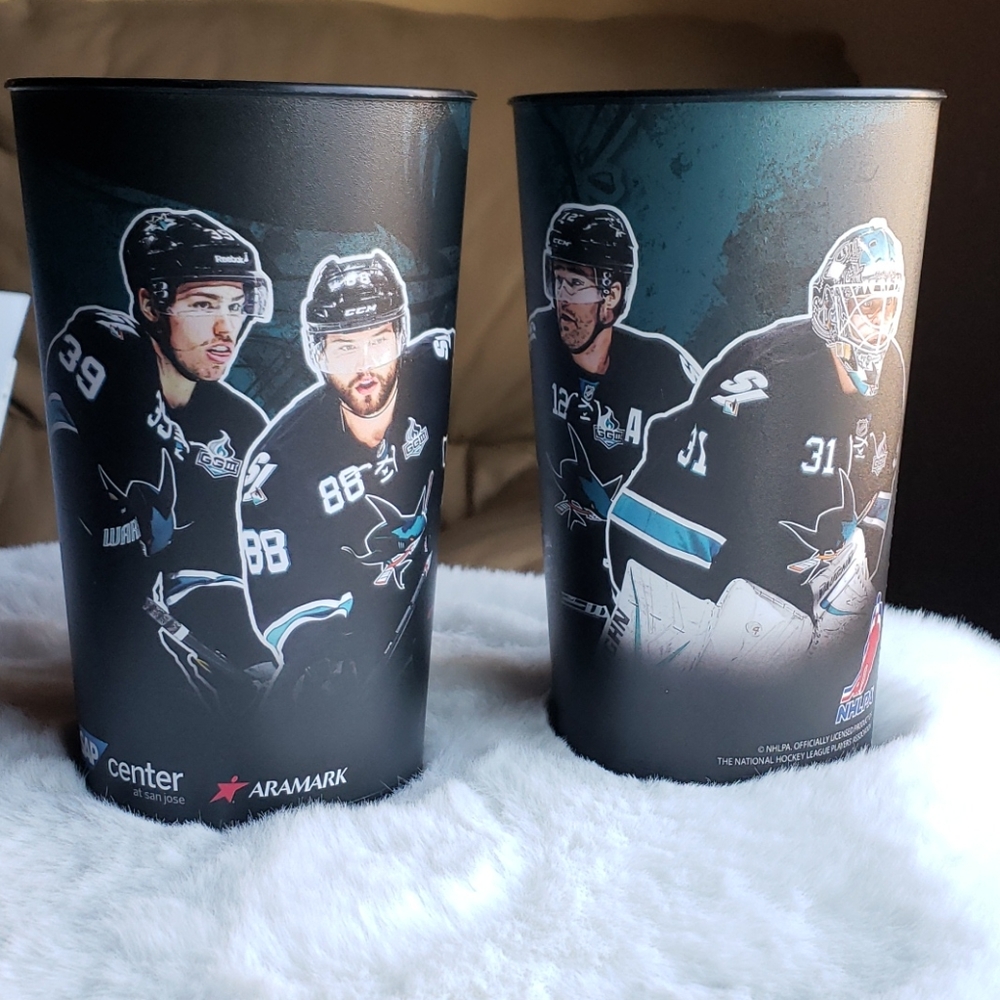 San Jose Sharks plastic tumblers souvenir cups
